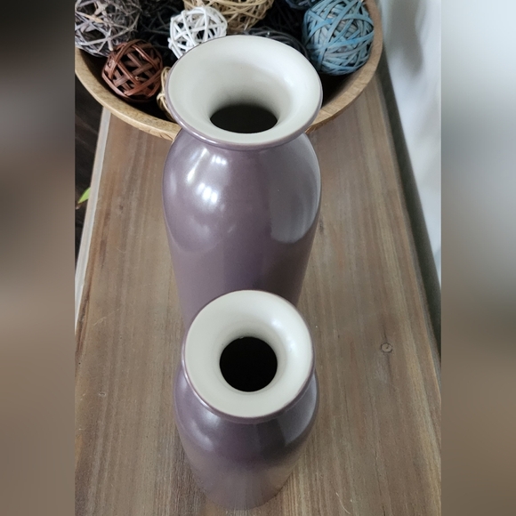 🌸 Elegant Lavender Ceramic Vase Set – Heavy Weight, Excellent Condition - Picture 5 of 16